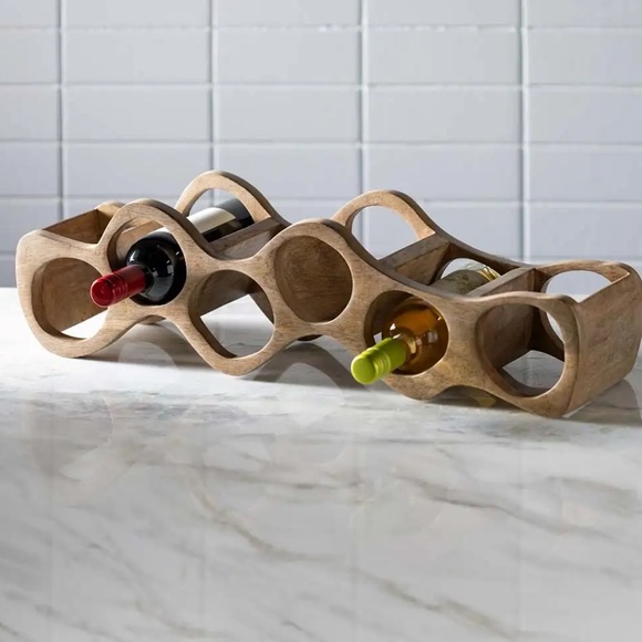 VivaTerra Kitchen Mango Wood Wave Wine Rack Poshmark